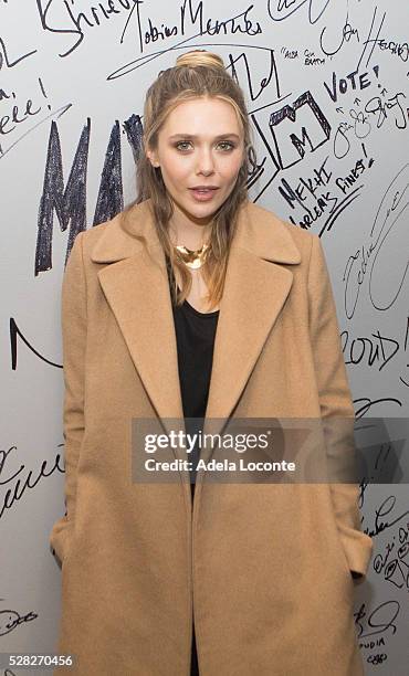 Elizabeth Olsen attends the AOL Speaker Series to discuss "Captain America: Civil War" at AOL Studios In New York on May 4, 2016 in New York City.