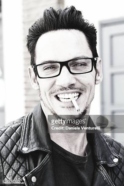 Actor Jonathan Rhys-Meyers poses on set of the movie 'BLACK BUTTERFLY' by AMBI Group on May 04, 2016 in Rome, .