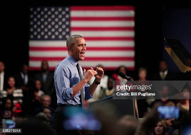 President Barack Obama speaks at Northwest High School about the Flint water contamination crisis May 4, 2016 in Flint, Michigan. While in Flint, the...