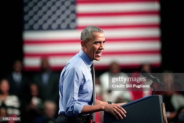 President Barack Obama speaks at Northwest High School about the Flint water contamination crisis May 4, 2016 in Flint, Michigan. While in Flint, the...