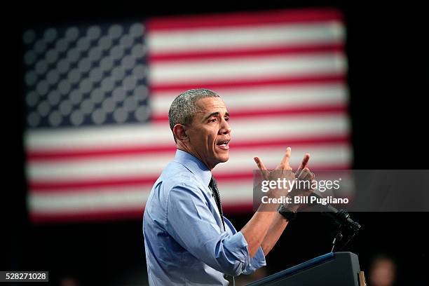 President Barack Obama speaks at Northwest High School about the Flint water contamination crisis May 4, 2016 in Flint, Michigan. While in Flint, the...