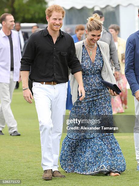 Prince Harry are Delfina Blaquier are seen arriving at the Sentebale Royal Salute Polo Cup WIth Prince Harry on May 4, 2016 in Wellington, Florida.