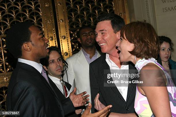 Anthony Mackie, Patrick Page, who is in the play, and wife Paige Davis