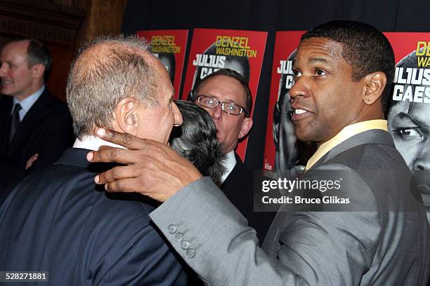 Freddy DeMann, producer and Denzel Washington during Opening Night Party for Julius Caesar on Broadway at Gotham Hall in New York City, New York,...