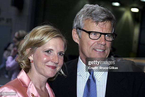 Ernest Thompson, playwright with wife during On Golden Pond Opening Night on Broadway - Arrivals at The Cort Theater in New York City, New York,...