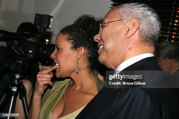 Linda Powell and Colin Powell during On Golden Pond Opening Night on Broadway - Curtain Call and After Party at The Cort Theater and Blue Fin in New...