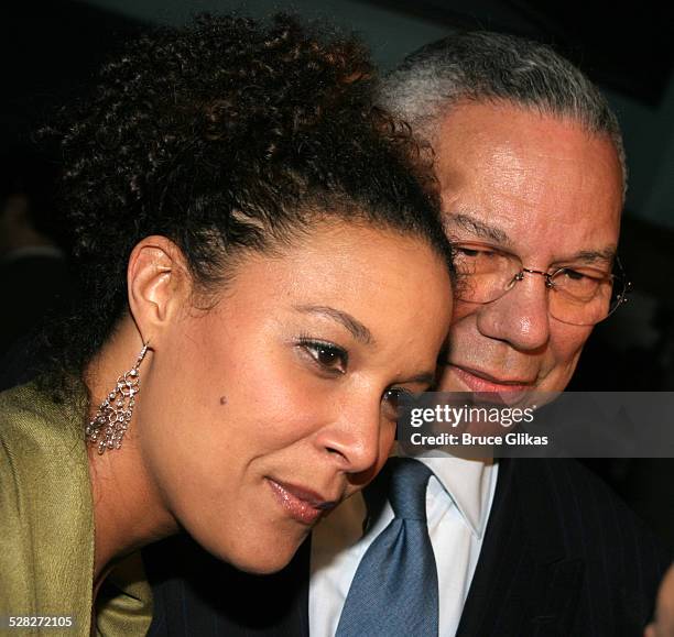 Linda Powell and Colin Powell during On Golden Pond Opening Night on Broadway - Curtain Call and After Party at The Cort Theater and Blue Fin in New...