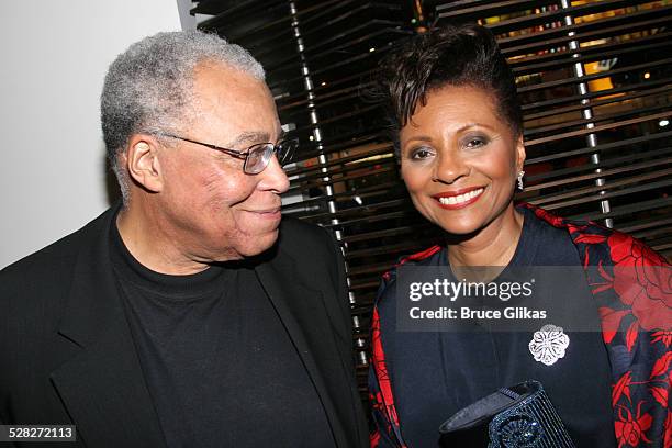 James Earl Jones and Leslie Uggams during On Golden Pond Opening Night on Broadway - Curtain Call and After Party at The Cort Theater and Blue Fin in...