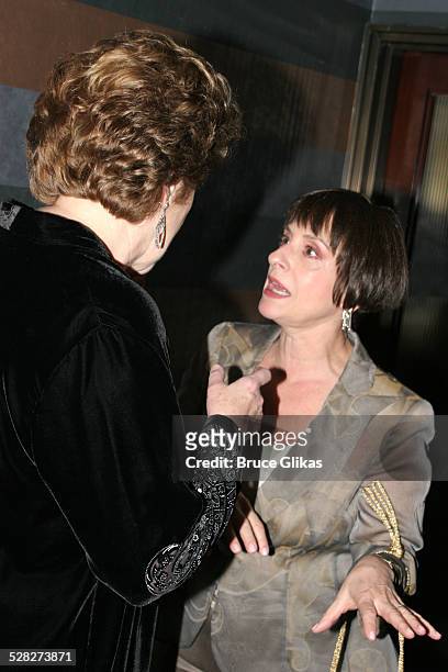 Lynn Redgrave and Patti LuPone during The Atlantic Theater Company 20th Anniversary Spring Gala at The Rainbow Room in New York City, New York,...