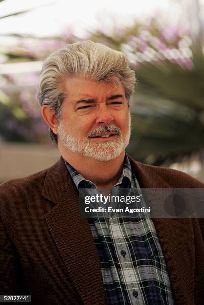 Director George Lucas attends a photocall promoting the film "Star Wars Episode III: Revenge of the Sith" at the Palais during the 58th International...