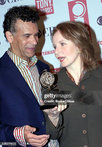 Brian Stokes Mitchell and Kate Burton during 59th Annual Tony Awards Nominations Announcement at Marriott Marquis in New York City, New York, United...