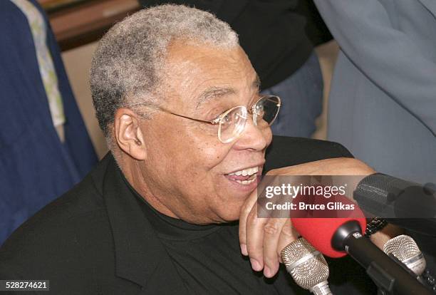 James Earl Jones during 59th Annual Tony Awards Nomination Press Brunch at Marriott Marquis in New York City, New York, United States.