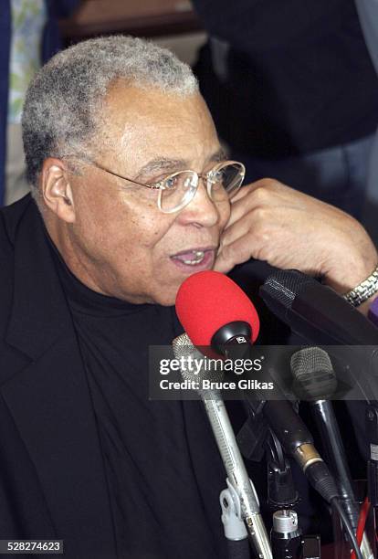 James Earl Jones during 59th Annual Tony Awards Nomination Press Brunch at Marriott Marquis in New York City, New York, United States.