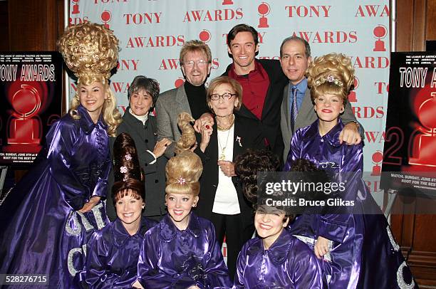 Hugh Jackman, wig designer Paul Huntley, Isabelle Stevenson, Jed Bernstein, Margot Harley and The girls from Hairspray