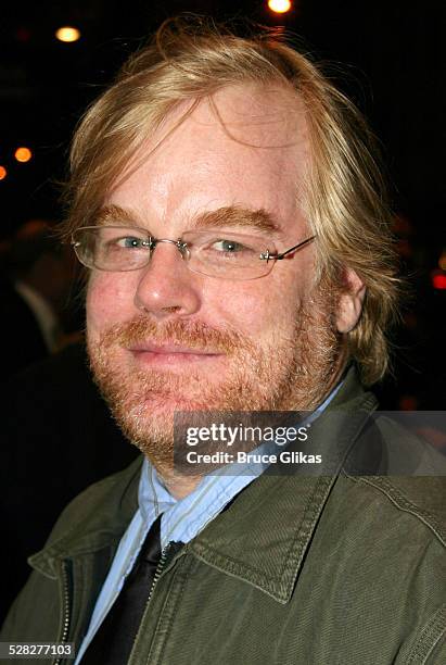 Philip Seymour Hoffman during Opening Night of Anna in The Tropics on Broadway and After-Party at The Royale Theatre and The Supper Club in New York...