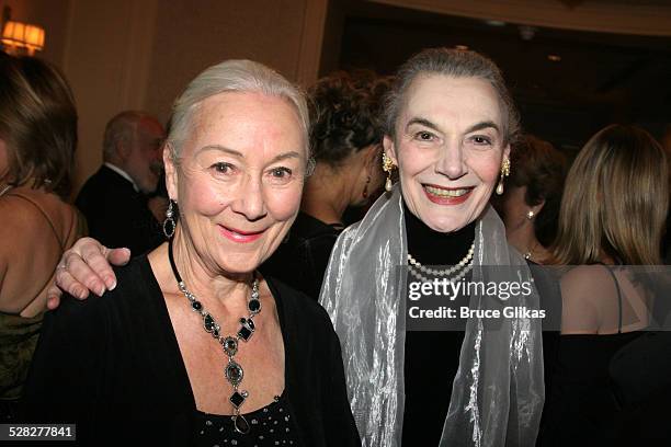 Rosemary Harris and Marian Seldes during The Acting Company's 2005 Black and White Masquerade Ball Saluting Jack O'Brien at The Waldorf Astoria in...