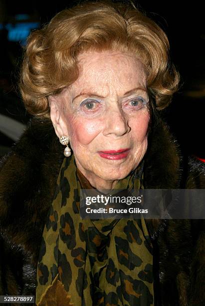 Brooke Astor during I Am My Own Wife Opening Night on Broadway at The Lyceum Theater and The Supper Club in New York City, New York, United States.