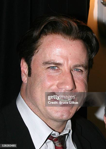 Actor John Travolta visits the cast of The Rise of Dorothy Hale Off-Broadway at St. Lukes Theater on October 7, 2007 in New York.