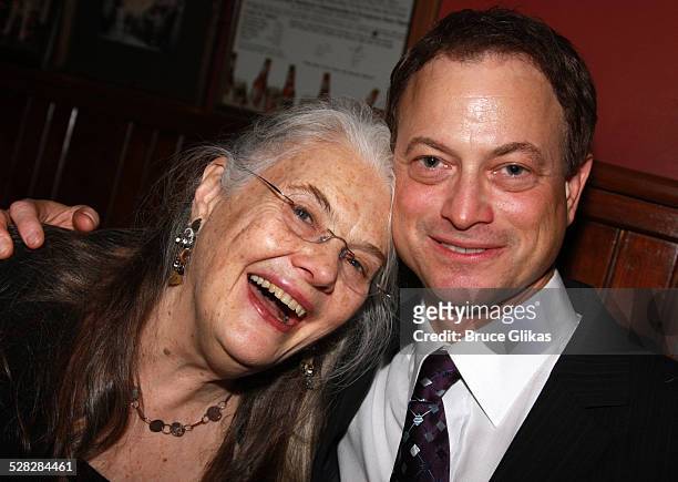 Actors Lois Smith and Gary Sinise who starred in Buried Child and The Grapes of Wrath together pose at The Opening Night After Party for The...