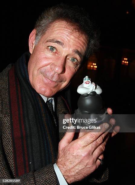 Actor Barry Williams poses backstage at The Little Mermaid on Broadway at The Lunt-Fontanne Theatre on January 16, 2008 in New York City.