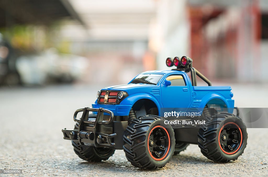 Blue RC truck car (Radio-controlled car)