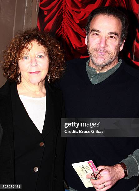 Kathryn Grody and husband Mandy Patinkin poses at The Opening Night Arrivals for The Broadway Revival of Gypsy at The S. James Theater on March 27,...