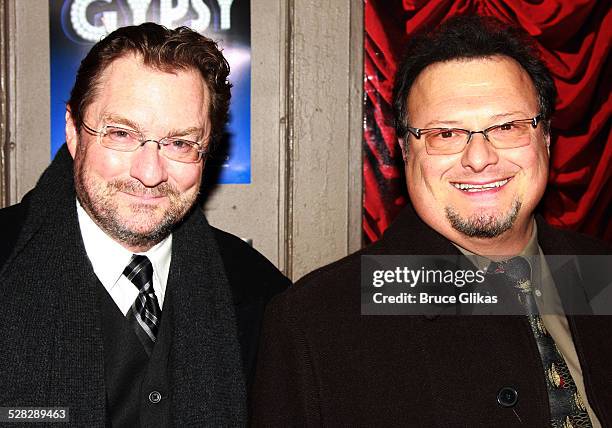 Stephen Root and Wayne Knight pose at The Opening Night Arrivals for The Broadway Revival of Gypsy at The St. James Theater on March 27, 2008 in New...