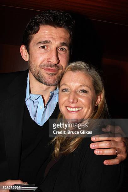 Actor Jonathan Cake and Actress Mary McCann pose during the opening night party for Ethan Coen's Almost an Evening at Colors on April 2, 2008 in New...