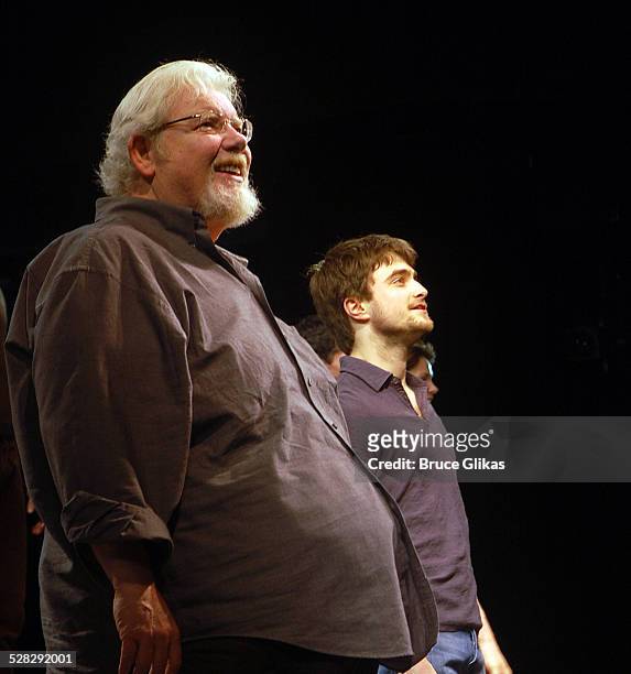 Richard Griffiths and Daniel Radcliffe auction off the Lucky Brand jeans worn in Equus for Broadway Cares/Equity Fights AIDS on Broadway at the...