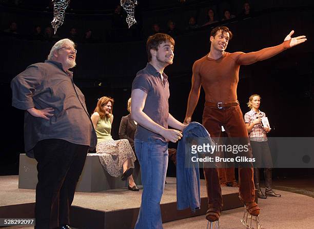 Richard Griffiths, Daniel Radcliffe and Lorenzo Pisoni auction off the Lucky Brand jeans worn in Equus for Broadway Cares/Equity Fights AIDS on...