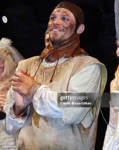 Drew Lachey takes his Curtain Call as he makes his debut in Monty Python's Spamalot on Broadway at the Shubert Theatre on June 24, 2008 in New York...