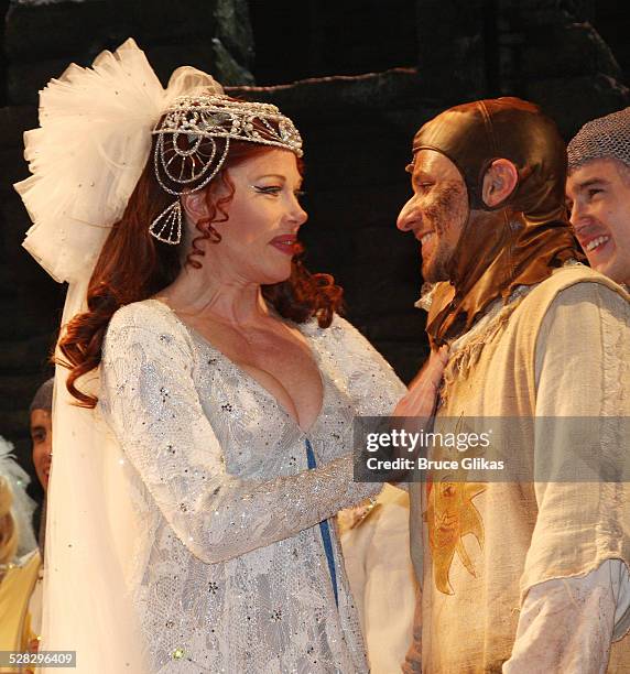 Drew Lachey and Marin Mazzie , take their Curtain Call as Lachey makes his debut in Monty Python's Spamalot on Broadway at the Shubert Theatre on...