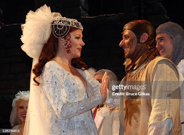 Drew Lachey and Marin Mazzie , take their Curtain Call as Lachey makes his debut in Monty Python's Spamalot on Broadway at the Shubert Theatre on...