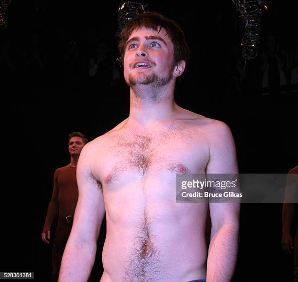 Daniel Radcliffe takes his Opening Night bow in Equus on Broadway at the Broadhurst Theatre on September 25, 2008 in New York City.