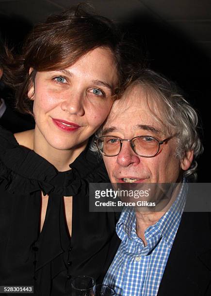 Maggie Gyllenhaal and Austin Pendleton attend the after party for the off-broadway opening night of Uncle Vanya at Pangea on February 12, 2009 in New...