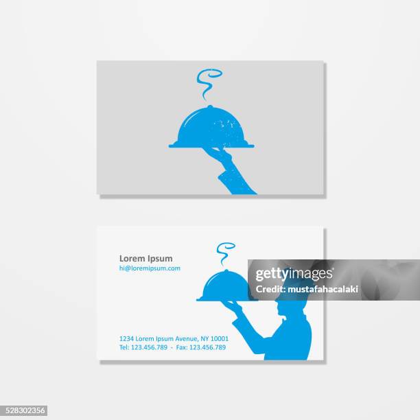 chef logo and business card - business card stock illustrations