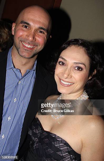 Shawn Emamjomeh and Gabriela Garcia attend the after party for the opening night of West Side Story on Broadway at Pier Sixty on March 19, 2009 in...