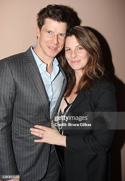 Eric Mabius and wife Ivy Sherman pose backstage at West Side Story on Broadway at the Palace Theatre on March 21, 2009 in New York City.