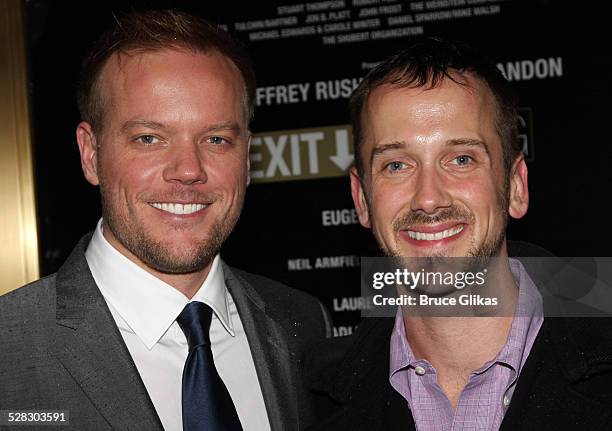 Jason Moore and Jeff Whitty attends the Broadway opening night of Exit The King at the Ethel Barrymore Theatre on March 26, 2009 in New York City.