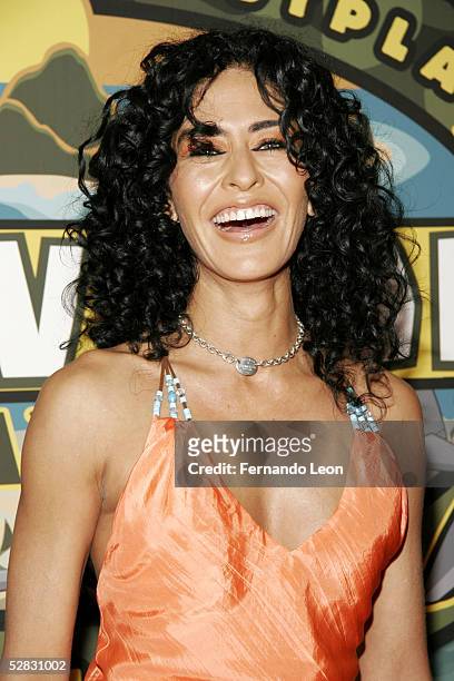 Survivor castaway Janu Tornell arrives at the "Survivor: Palau Finale/Reunion Show" at the Ed Sullivan Theater May 15, 2005 in New York City.