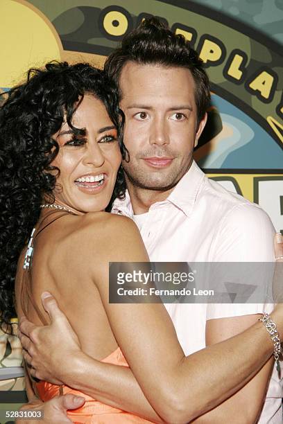 Survivor castaways Coby Archa, and Janu Tornell arrive at the "Survivor: Palau Finale/Reunion Show" at the Ed Sullivan Theater May 15, 2005 in New...