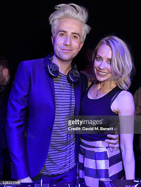 Nick Grimshaw and Laura Hamilton at The London Cabaret Club launch party at The Bloomsbury Ballroom on May 4, 2016 in London, England.