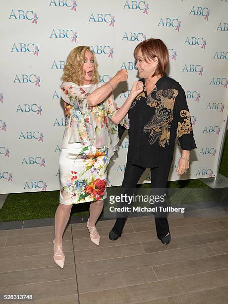Actors Donna Mills and Michele Lee attend the Associates For Breast and Prostate Cancer Studies' annual Mother's Day Luncheon at Four Seasons Hotel...