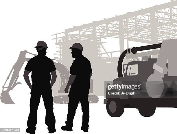 constructiontrade - building silhouette stock-grafiken, -clipart, -cartoons und -symbole