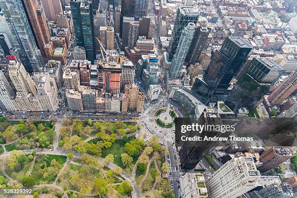 columbus circle from above - time warner center stockfoto's en -beelden