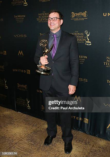 Actor Tyler Christopher attends the press room for the 2016 Daytime Emmy Awards at Westin Bonaventure Hotel on May 1, 2016 in Los Angeles, California.