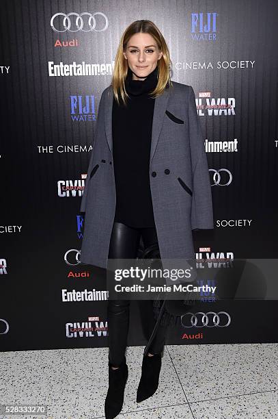 Olivia Palermo attends the screening Of Marvel's "Captain America: Civil War" hosted by The Cinema Society with Audi & FIJI at Henry R. Luce...