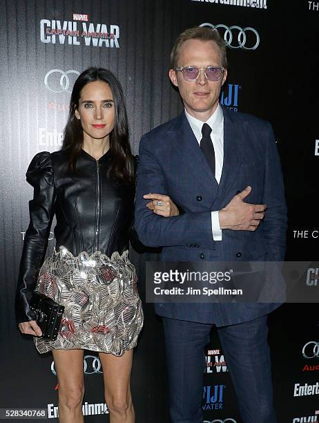 Actors Jennifer Connelly and Paul Bettany attend the screening of Marvel's "Captain America: Civil War" hosted by The Cinema Society with Audi & FIJI...
