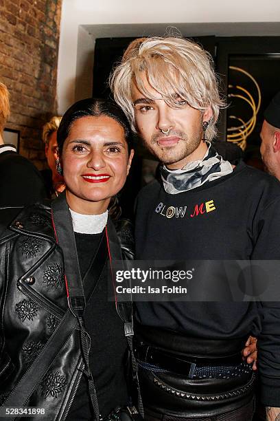 Designer Leyla Piedayesh, and Bill Kaulitz, singer of the band Tokio Hotel during the photo art exhibition and book launch of BILLY at Seven Star...