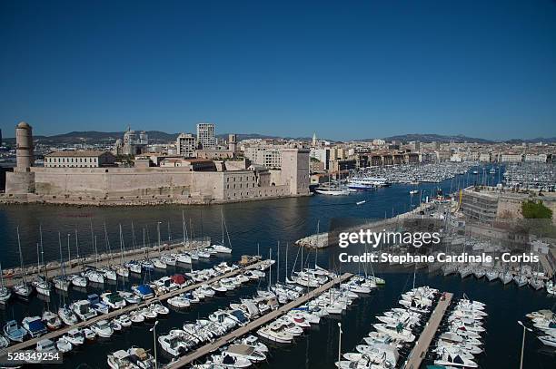General View of Marseille's Port during the "Marseille" Netflix TV series world premiere at Palais Du Pharo on May 4, 2016 in Marseille, France.
